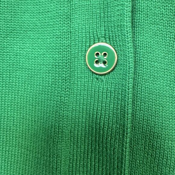 Talbots Petite Medium Green Cardigan Sweater Button Front Long Sleeve Preppy - Picture 6 of 13